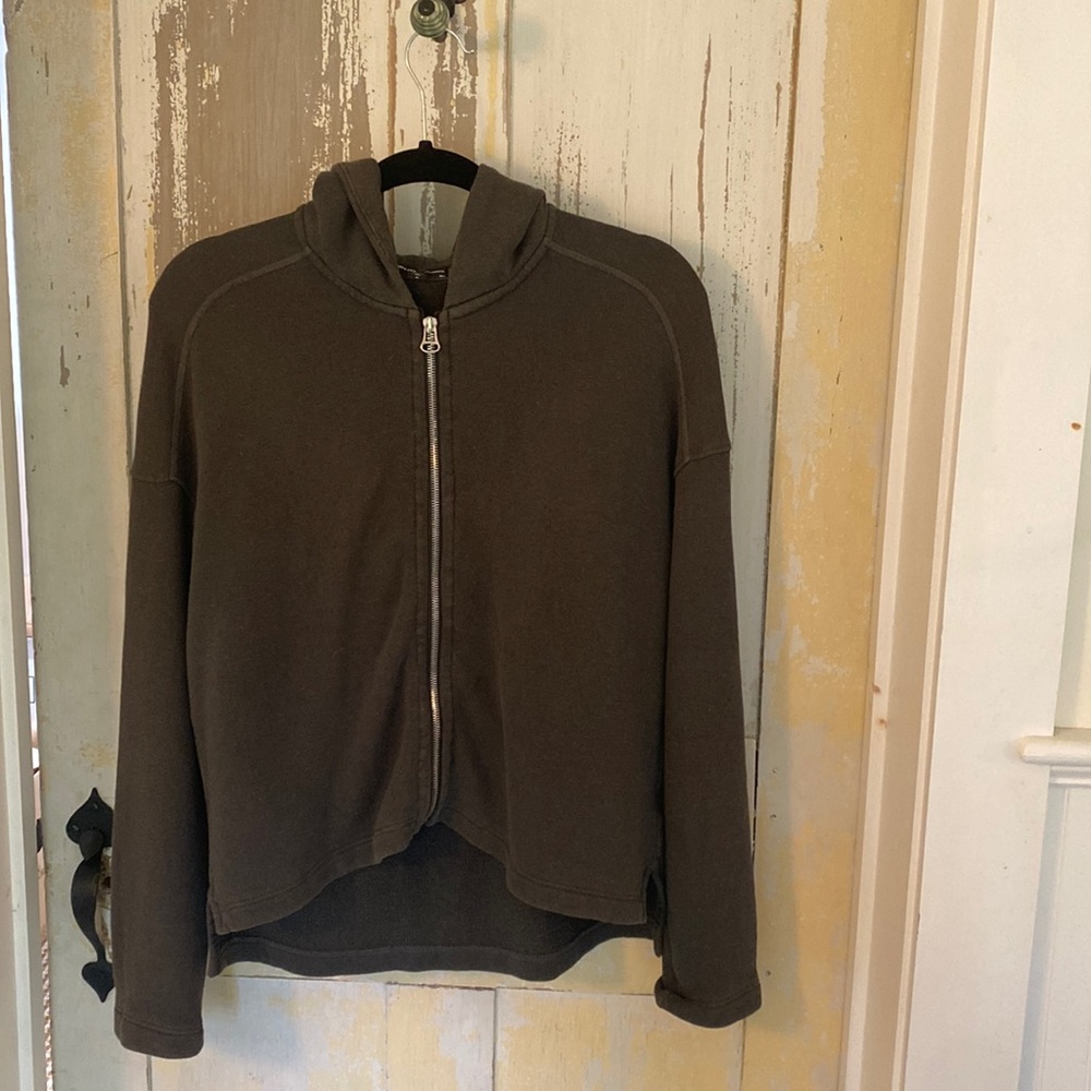 James Perse hoodie size 0 in a washed olive grayish color